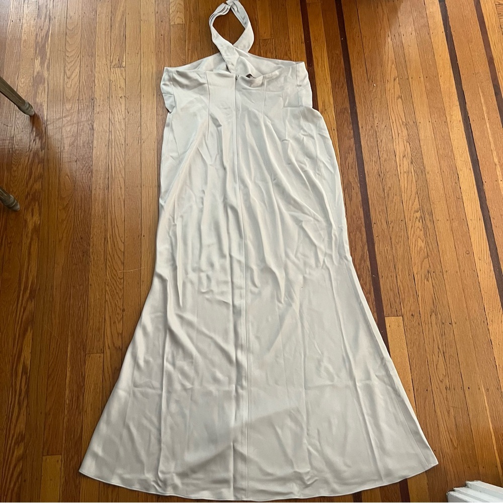 BHLDN Ruby Twist Halter Satin Gown champagne 16 NWT Anthropologie wedding dress - Picture 4 of 8